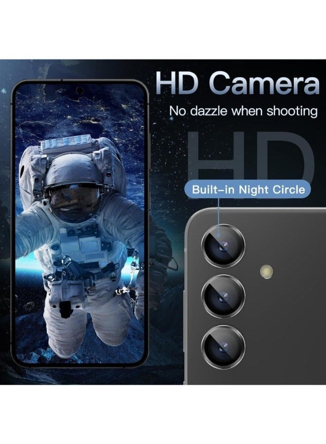 ويكسون واقي عدسة الكاميرا لموبايل سامسونج جالاكسي S25 بلس، غطاء حلقي فردي من الزجاج المقوى بدرجة صلابة 9، سهلة التركيب، شفاف HD، مجموعة واحدة (أسود) - Image 4