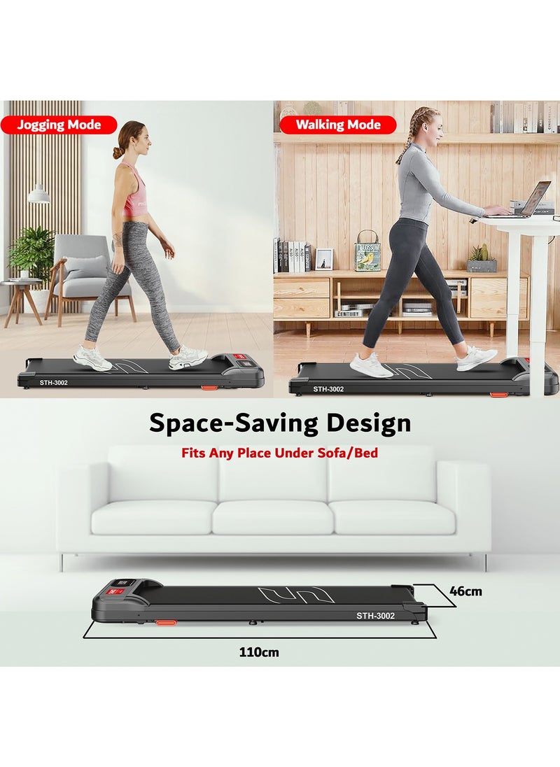 Sparnod Fitness - STH-3002 Home Use Walking Pad & Treadmill | Compact, Ultra-Slim, Ready To Use | Shock Absorption | Led Display | Manual Incline | 100 Kg Capacity - Image 1