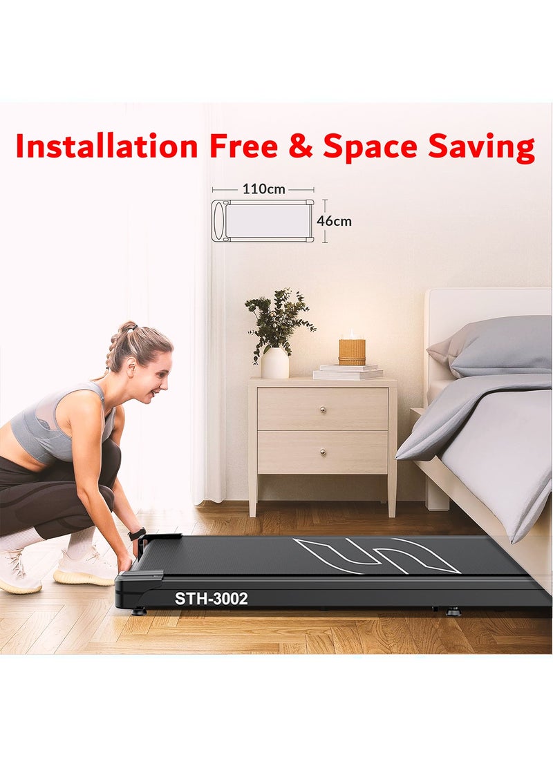 Sparnod Fitness - STH-3002 Home Use Walking Pad & Treadmill | Compact, Ultra-Slim, Ready To Use | Shock Absorption | Led Display | Manual Incline | 100 Kg Capacity - Image 1
