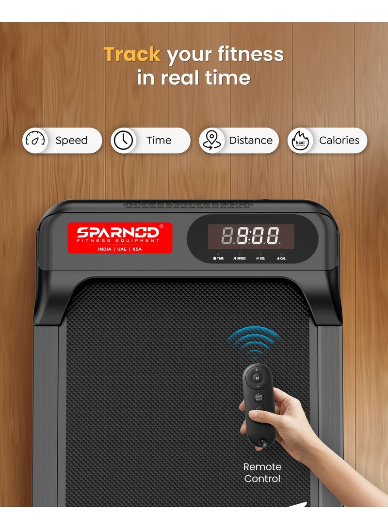 Sparnod Fitness STH-3002 Walking Pad & Treadmill | 2.5 HP DC Motor | Under Desk | Compact Ultra Slim | LED Display | Shock Absorption | 2-level manual incline | 1-6 km/h Speed | 100 kg Capacity - Image 5
