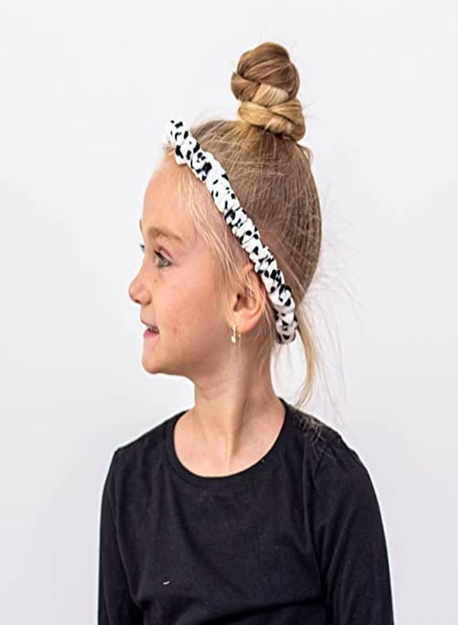 FROG SAC 4 Cheetah Headbands For Girls Stretch Ruched Scrunchie Head Bands For Teens Kids Thin Leopard And Cow Animal Print Headband Head Wraps Elastic Hair Accessories Girl Hairbands Headwraps - Image 3