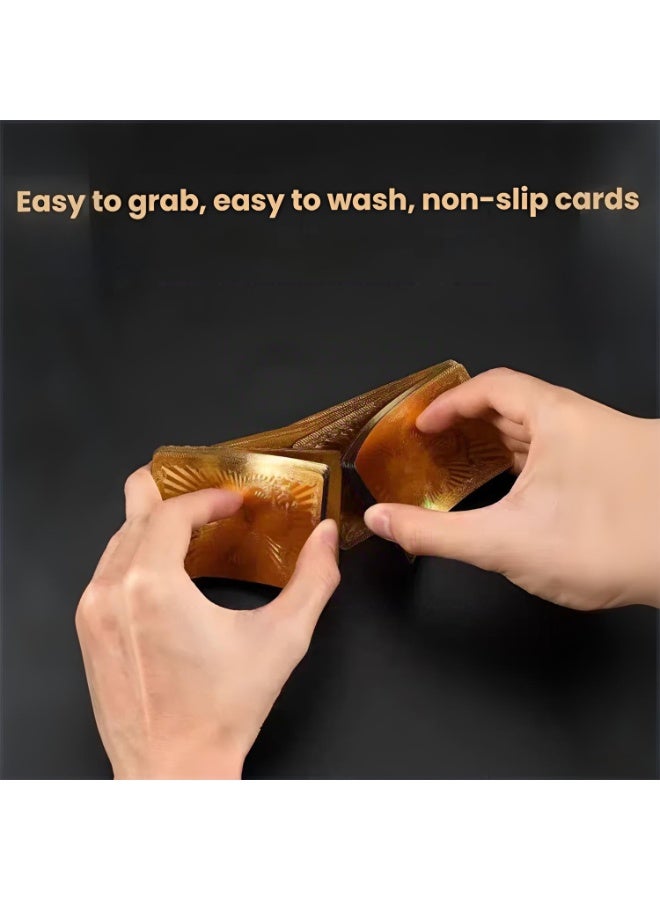 Luxury Gold Foil Playing Cards, Waterproof & Desert-Durable Poker Card Set, Ideal for Arabic Nights & VIP Gaming – Premium Metallic Finish, 52 Cards with Jokers - Image 4