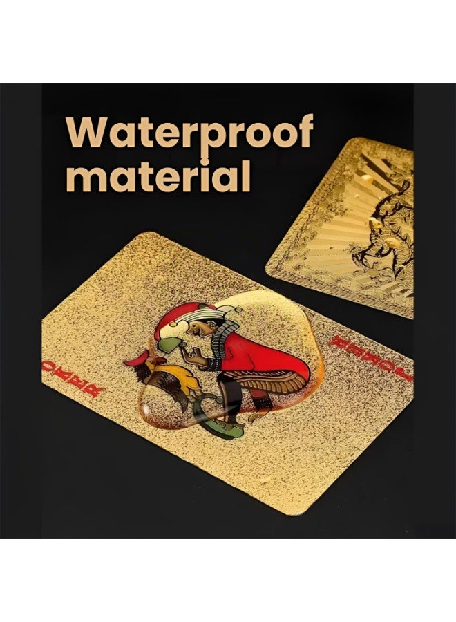 Luxury Gold Foil Playing Cards, Waterproof & Desert-Durable Poker Card Set, Ideal for Arabic Nights & VIP Gaming – Premium Metallic Finish, 52 Cards with Jokers - Image 5