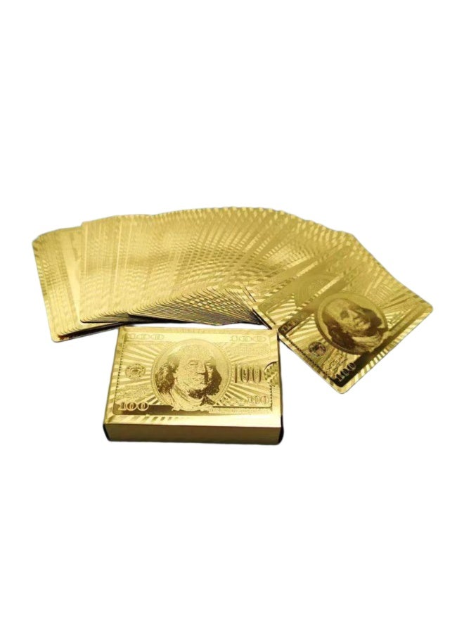 Luxury Gold Foil Playing Cards, Waterproof & Desert-Durable Poker Card Set, Ideal for Arabic Nights & VIP Gaming – Premium Metallic Finish, 52 Cards with Jokers - Image 1