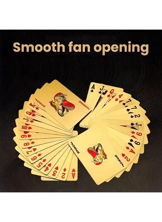 Luxury Gold Foil Playing Cards, Waterproof & Desert-Durable Poker Card Set, Ideal for Arabic Nights & VIP Gaming – Premium Metallic Finish, 52 Cards with Jokers - Image 3