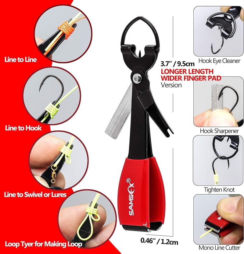 SAMSFX Aluminum Fishing Pliers Hook Remover Braid Line Cutter with Coiled Lanyard, Fly Fishing Knot Tying Tool & Retractors - Image 4