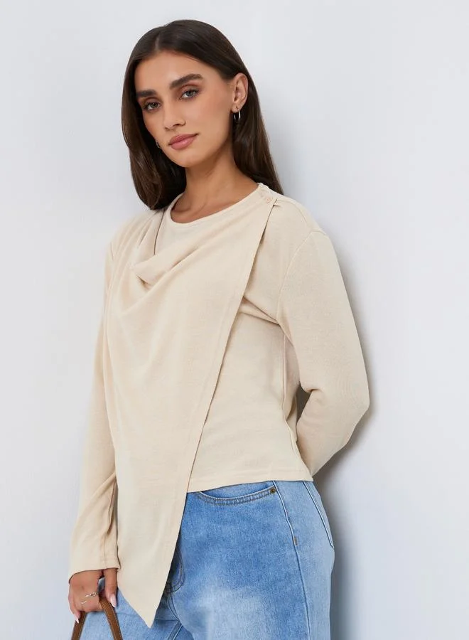 Styli Fake two-piece commuting elegant Knit Top
