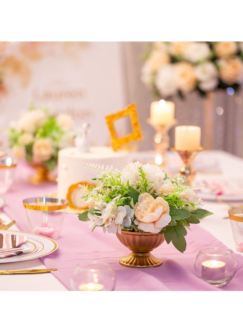 SYOSI Mini Gold Flower Arrangement Pots, 2.6IN Metal Vase Urn Planters for Centerpiece Table Decorations, Home, Party, Anniversary, Ceremony, Wedding Decor, Gold - Image 3