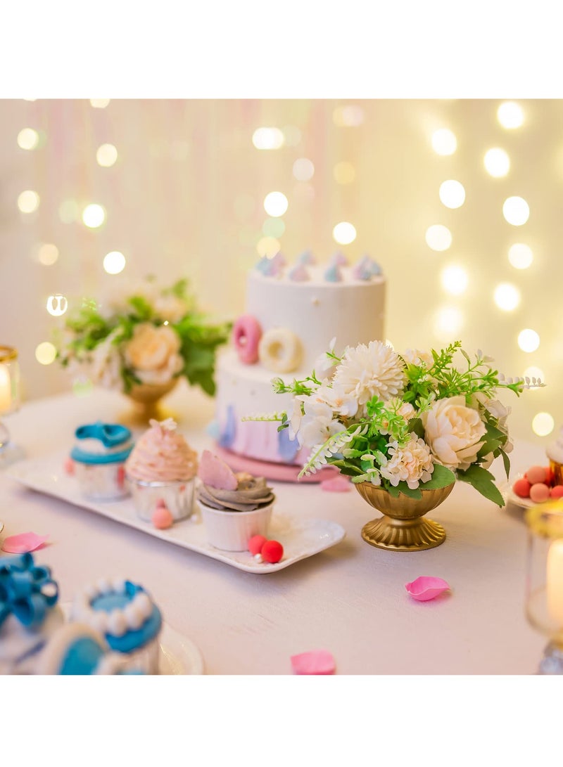 SYOSI Mini Gold Flower Arrangement Pots, 2.6IN Metal Vase Urn Planters for Centerpiece Table Decorations, Home, Party, Anniversary, Ceremony, Wedding Decor, Gold - Image 4