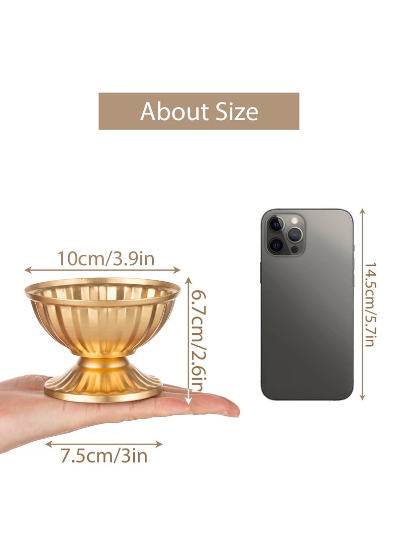 SYOSI Mini Gold Flower Arrangement Pots, 2.6IN Metal Vase Urn Planters for Centerpiece Table Decorations, Home, Party, Anniversary, Ceremony, Wedding Decor, Gold - Image 2