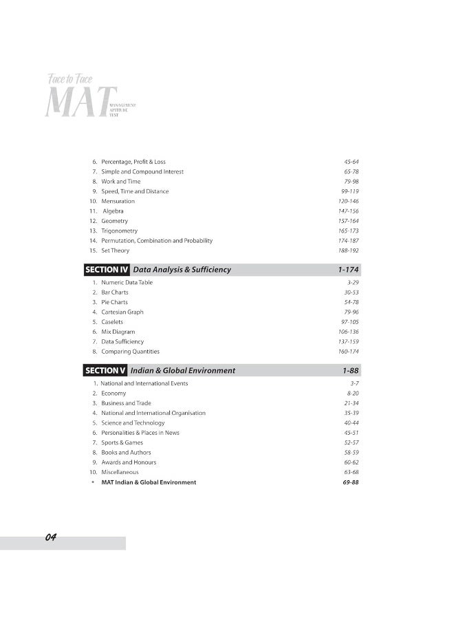 Arihant Face to Face MAT (Management Aptitude Test) 26 Years Chapterwise Solved Papers (2024-2000) | Chapterwise-Sectionwise quick revision, Trend Analysis, Detailed & Authentic Solutions  - Image 4