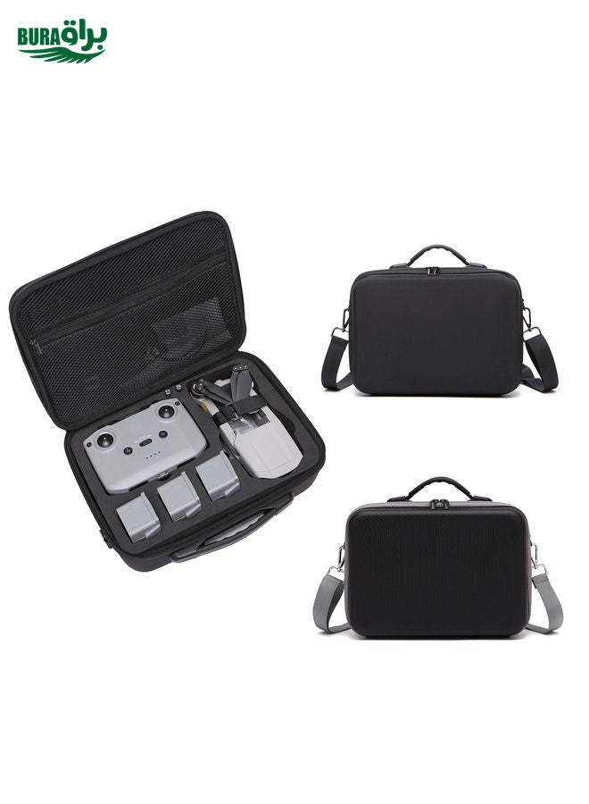 BURAQ Drone Shoulder Messenger Bag Handbag for DJI Mavic Air 2/Air 2S(PU Diamond Pattern Black)  - Image 4
