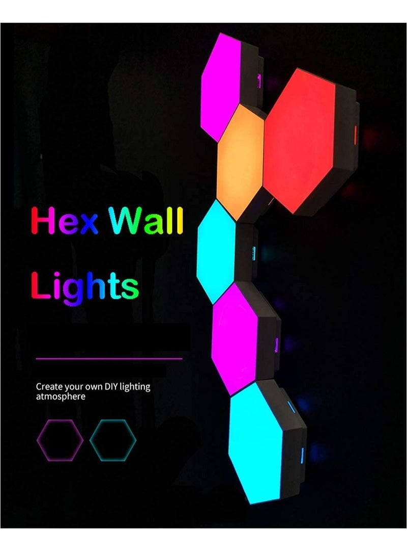 Hexagon Wall Light Multicolored, Smart LED Wall Light Panels Touch-Sensitive RGB Night Light DIY Geometry Splicing Modular Light for Bedroom Living/Gaming Room Hallway Party Decor,6 Pack(Fixed Color) - Image 3