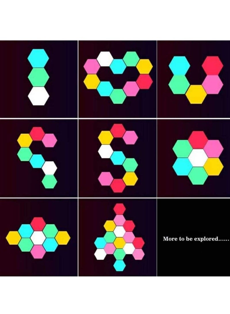 Hexagon Wall Light Multicolored, Smart LED Wall Light Panels Touch-Sensitive RGB Night Light DIY Geometry Splicing Modular Light for Bedroom Living/Gaming Room Hallway Party Decor,6 Pack(Fixed Color) - Image 5
