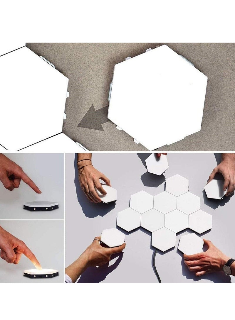 Hexagon Wall Light Multicolored, Smart LED Wall Light Panels Touch-Sensitive RGB Night Light DIY Geometry Splicing Modular Light for Bedroom Living/Gaming Room Hallway Party Decor,6 Pack(Fixed Color) - Image 4