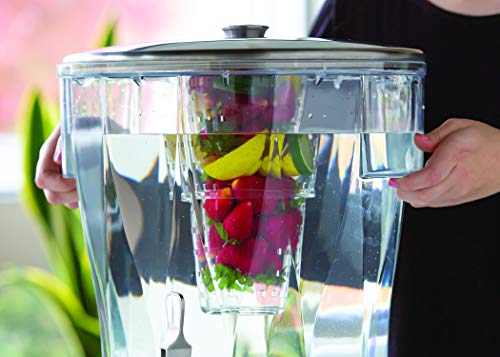 Service Ideas CBDRT5SS Beverage Dispenser, Round, 5 Gallon with Plastic Container and Optional Infuser Tube, Stainless Steel Base and Lid, NSF certified - Image 4