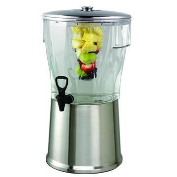Service Ideas CBDRT5SS Beverage Dispenser, Round, 5 Gallon with Plastic Container and Optional Infuser Tube, Stainless Steel Base and Lid, NSF certified - Image 5