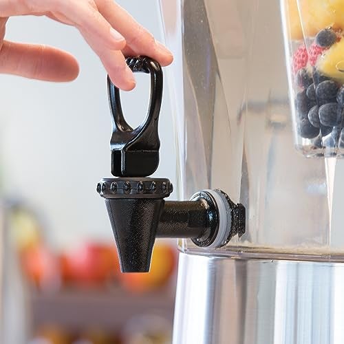 Service Ideas CBDRT5SS Beverage Dispenser, Round, 5 Gallon with Plastic Container and Optional Infuser Tube, Stainless Steel Base and Lid, NSF certified - Image 2