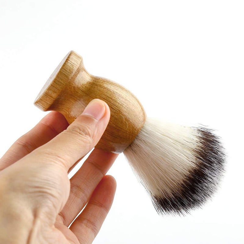 Anbbas Shaving Brush Synthetic Badger Hair Wood Handle,Stainless Steel Shaving Stand and Bowl,Perfect for Men Wet Shave - Image 2