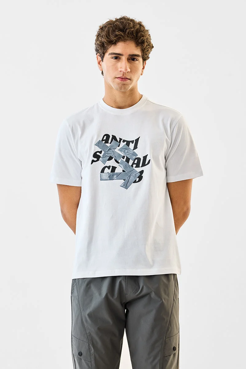 SNITCH Anti Social 100% Cotton Regular Fit T-Shirt