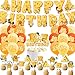 LHDUOFA Cheese Party Supplies Cartoon Birthday Decorations Including Happy Banner Cake Topper Cupcake Toppers Balloons for Baby Shower - Image 2