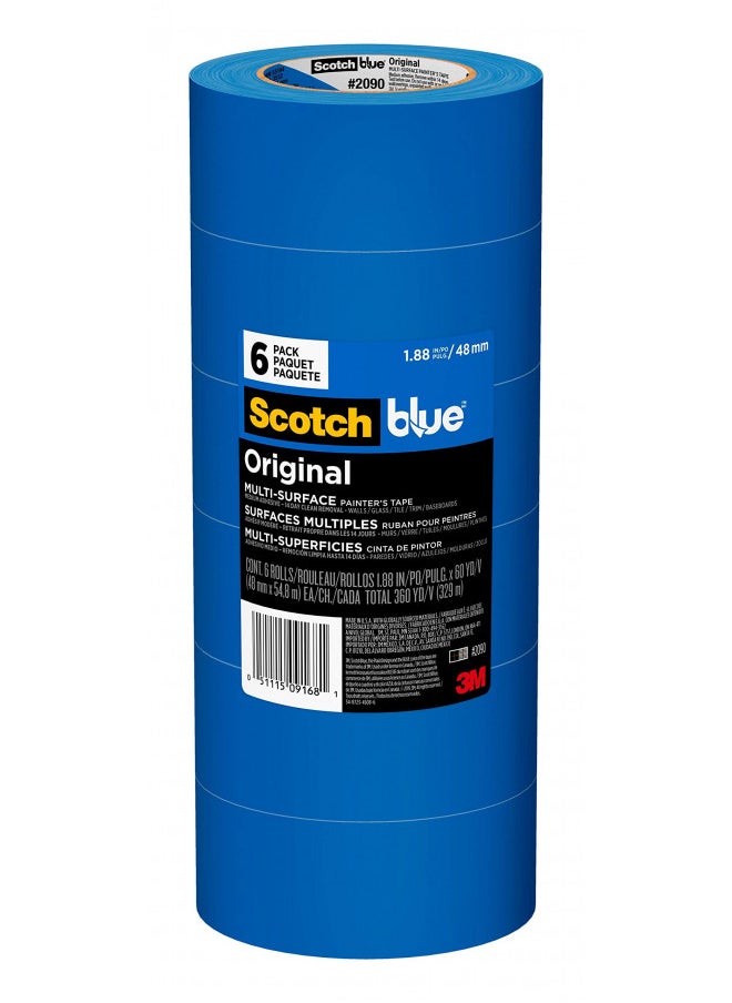 Scotch Painter's Tape Scotch Painter's Tape Original Multi-Surface Painter's Tape, 1.88 inches x 60 yards (360 yards total), 2090, 6 Rolls  - Image 1