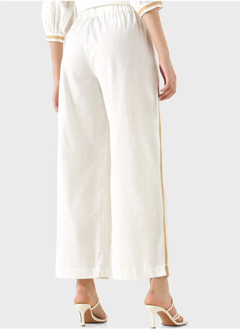 Iconic Embroidered Wide Leg Pants