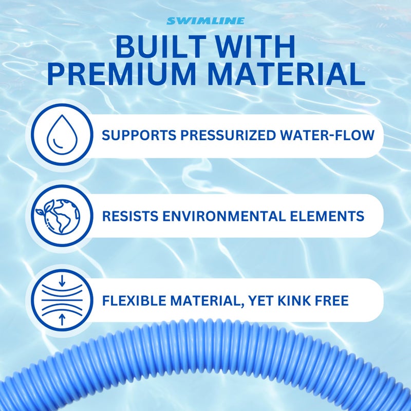 SWIMLINE HYDROTOOLS Swimming Pool Vacuum Hose With Kink-Resistant Swivel Cuff 1.25'' X 21' For Inground Pools - Compatible With Vacuum Heads, Skimmers, Filter Pump Inlets, And Other Pool Accessories - Image 4