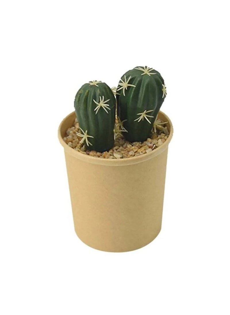 FEJKA Small cactus plant with semi-realistic thorns that comes in a multi-colored pot of - Image 4