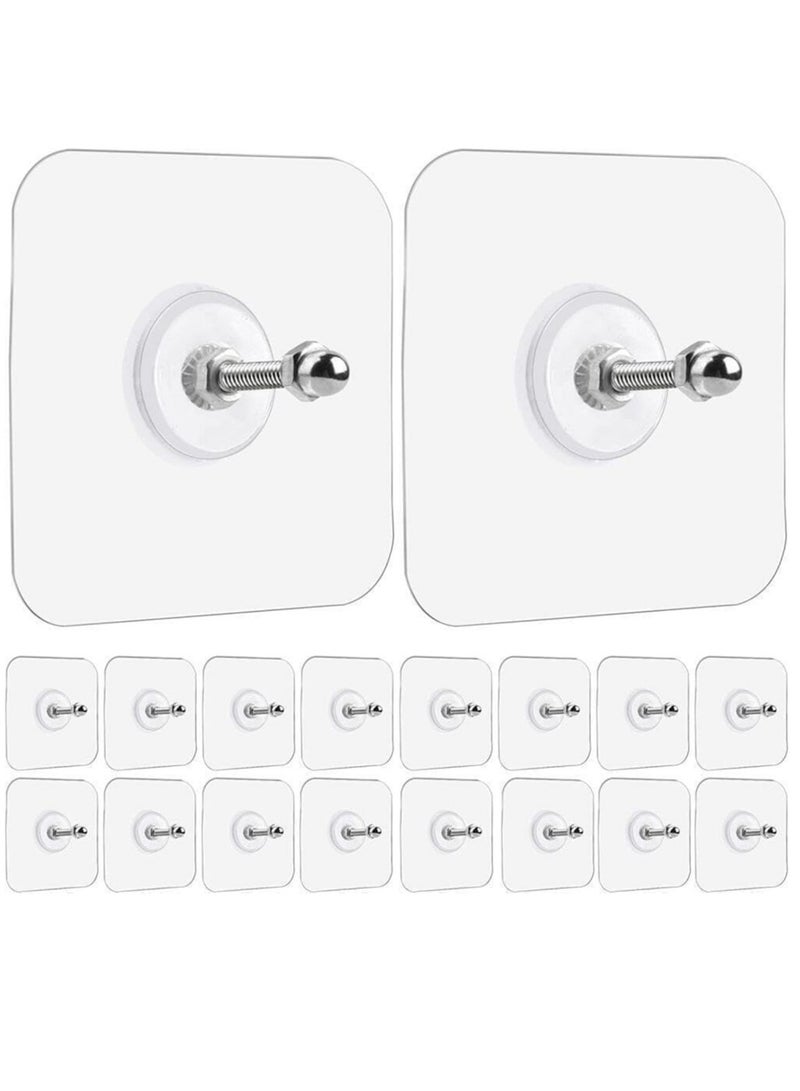 Oasisgalore 18 Pcs Waterproof Rustproof Adhesive Wall Hooks Screw Wall Hangers Without Nails for Kitchen Bathroom  - Image 1