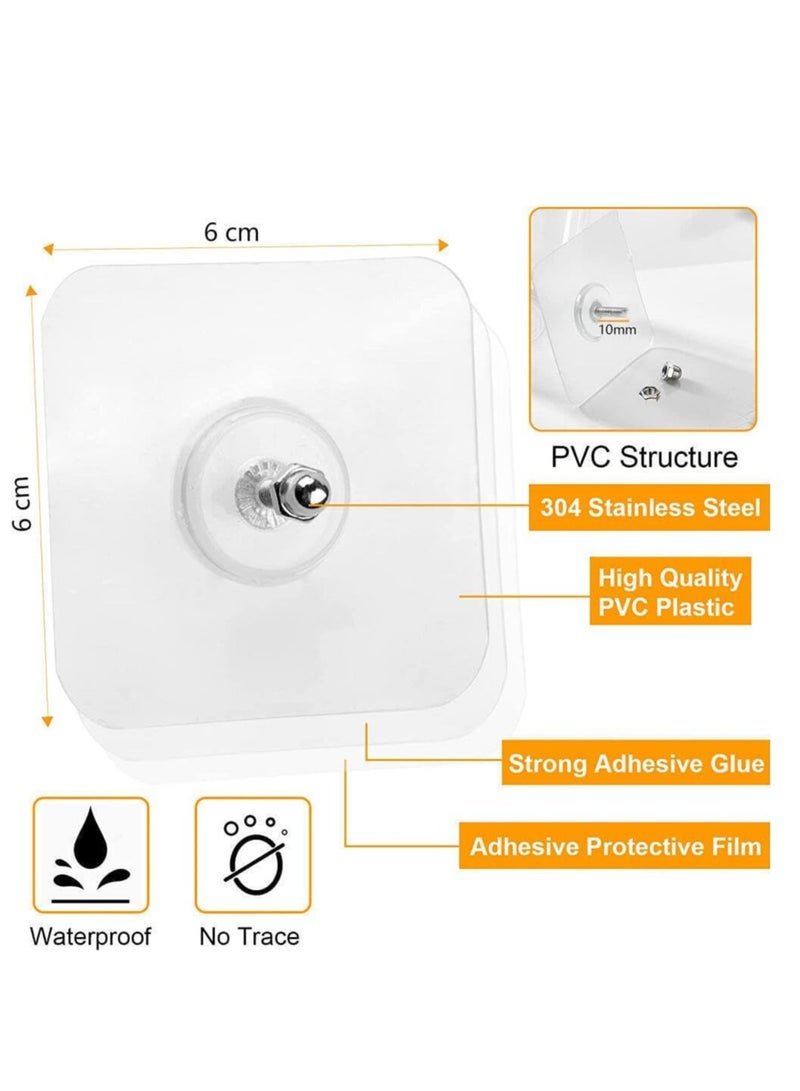 Oasisgalore 18 Pcs Waterproof Rustproof Adhesive Wall Hooks Screw Wall Hangers Without Nails for Kitchen Bathroom  - Image 2