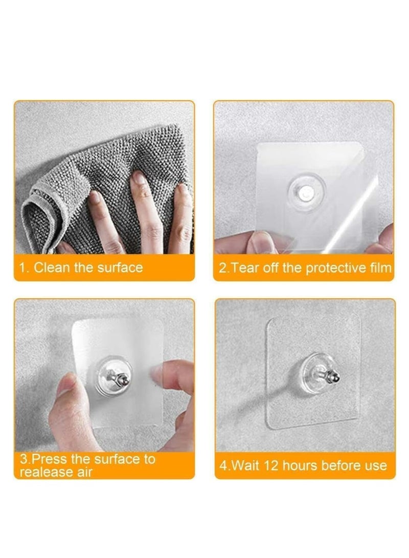 Oasisgalore 18 Pcs Waterproof Rustproof Adhesive Wall Hooks Screw Wall Hangers Without Nails for Kitchen Bathroom  - Image 4