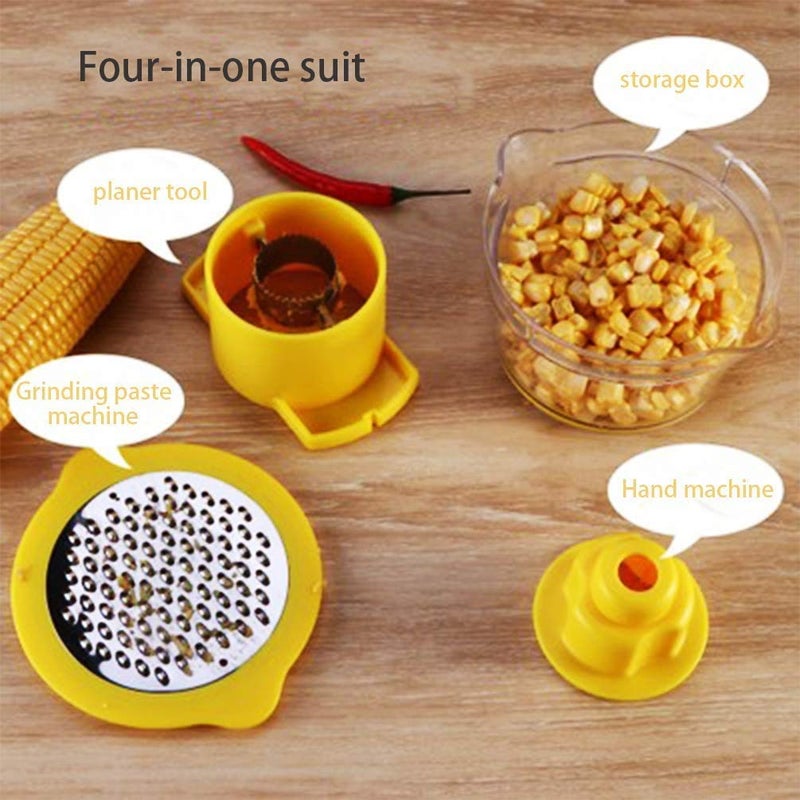 Apar Upgrade 2 in 1 MultiFunction Corn Stripper Peeler Set Box Grater for Ginger Garlic and Carrot Stainless Steel BladeNonSlip HandleGraterMeasuring Bowl - Image 3