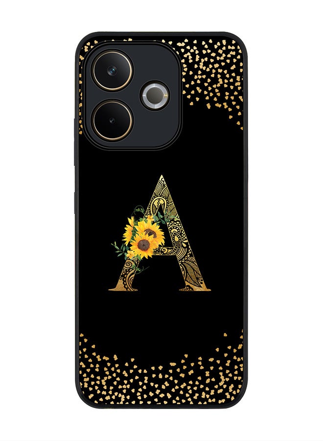 Stylizedd For Oppo A5 Pro 5G / A5 Pro 4G / 5G Case,Slim fit Camera Protection, Shockproof Thin Phone cover  - Custom Floral Monogram - A ( Black ) - Image 1