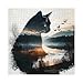 Larkipuzz Art Forest Cat Puzzles for Adults 1000 Pieces Challenging Mountain Plant Tree Kitten Jigsaw Puzzles Difficult Animal Kitty Scenic Painting Landscape Puzzle - Image 4
