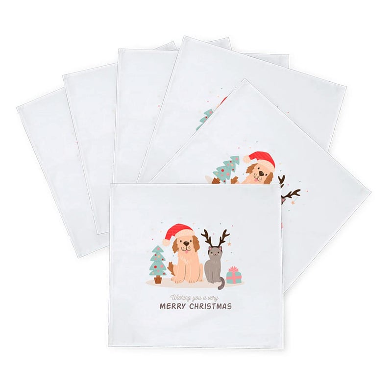 Khakee 6 Pcs Christmas Theme Silk Table Napkins 10x 10 for Xmas Decoration Christmas OrnamentsChristmas Giftxmas21578 - Image 2
