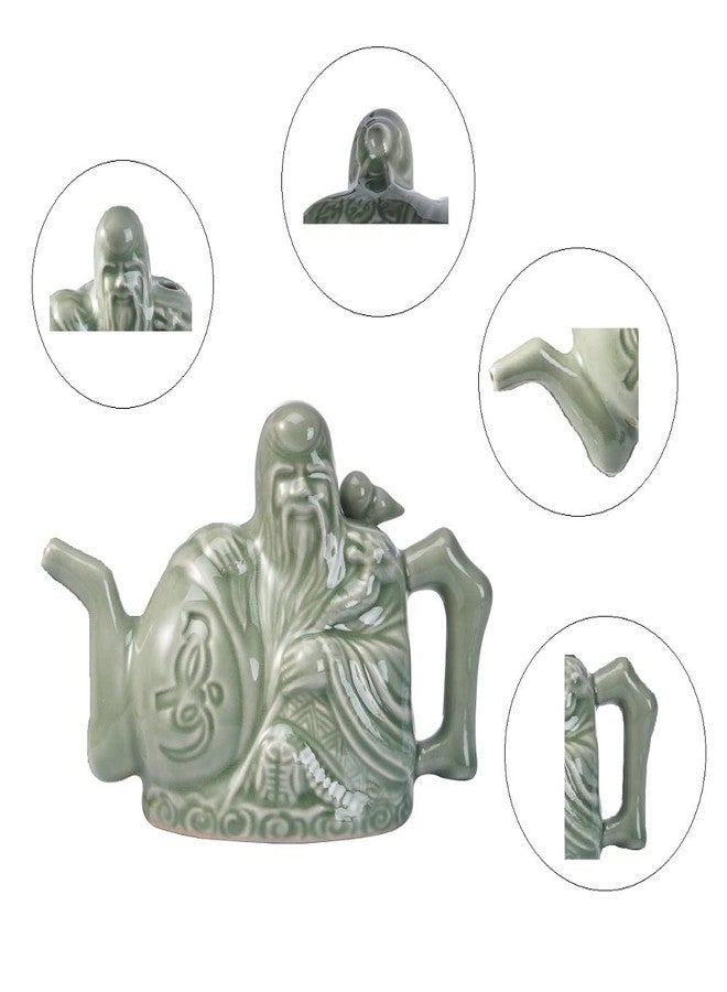 RORA Assassins Teapot Ceramic Handmade Magic Tea Kettle for Three Drinks in One Pot, Two Heart Design Chinese Tea Pot with Mini Funnel, 16 oz - Image 2