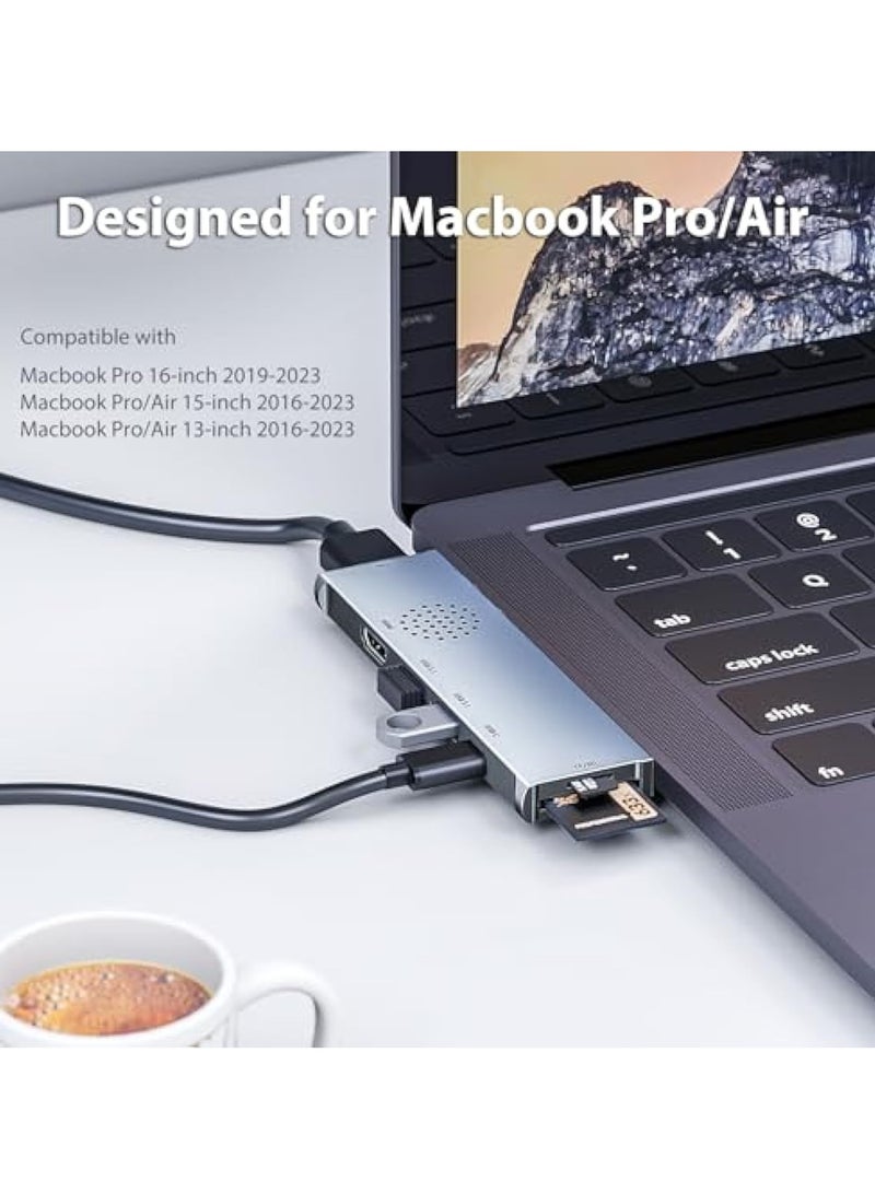 KASTWAVE Aluminum USB C Hub for MacBook Pro/Air, 7-in-2 Triple Display Multiport Adapter, Portable USB Adapter Multiport Expander, with 2*HDMI 4K@30Hz Port, 100W PD, 2*USB 3.1, SD & Micro SD Card Reader - Image 3