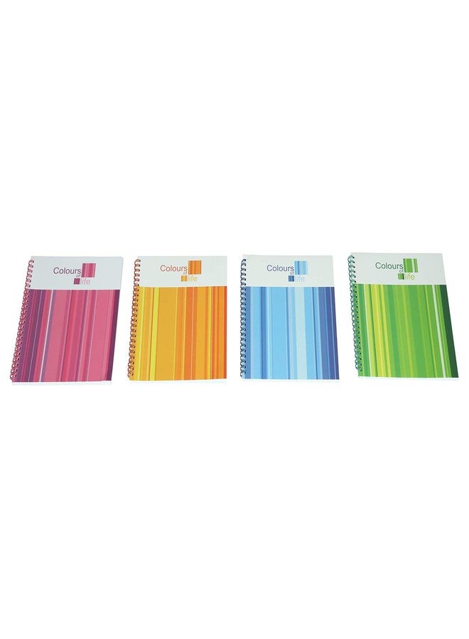 Mahavir Colours of Life – Spiral Bound Writing Pads – Large (No.7) Size (20.5cm x 16cm) – 80gsm Natural Shade, Side Wire-O-Bound – 60 Sheets (120 Pages) Each – Pack of 4 – (Assorted Colours) - Image 2