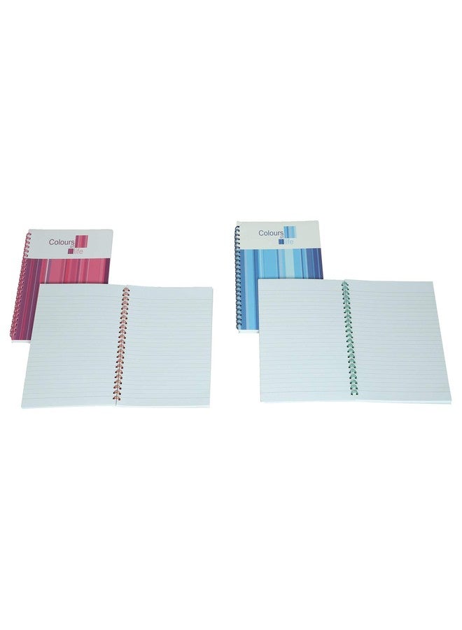 Mahavir Colours of Life – Spiral Bound Writing Pads – Large (No.7) Size (20.5cm x 16cm) – 80gsm Natural Shade, Side Wire-O-Bound – 60 Sheets (120 Pages) Each – Pack of 4 – (Assorted Colours) - Image 3