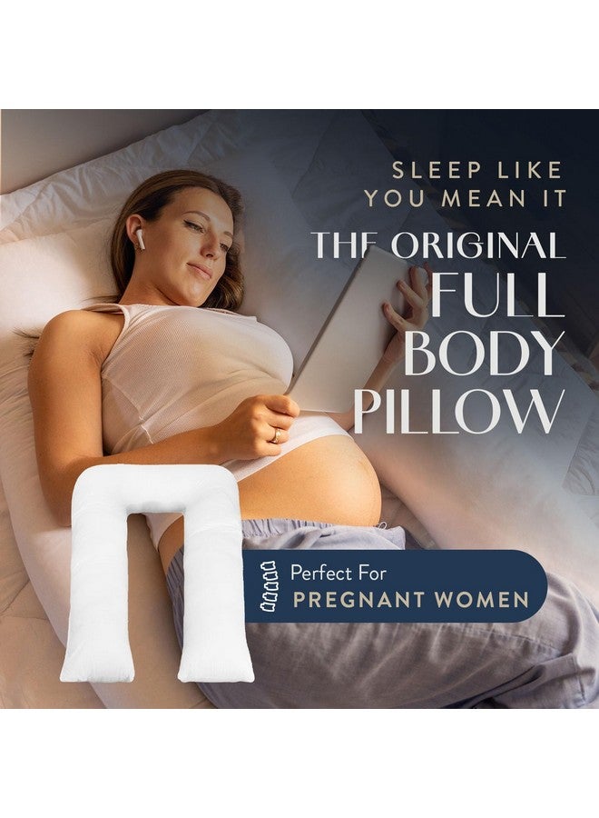 Digital Decor Premium Full Body Maternity Pillow, U.S. Made, Hypoallergenic, 100% Cotton U Shaped Pregnancy Pillow for Side Sleepers, 35" x 65" - Image 2