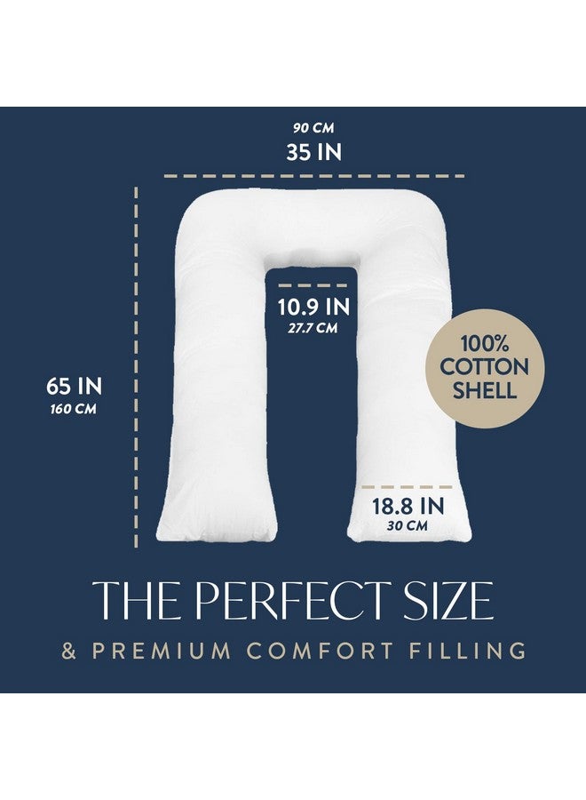 Digital Decor Premium Full Body Maternity Pillow, U.S. Made, Hypoallergenic, 100% Cotton U Shaped Pregnancy Pillow for Side Sleepers, 35" x 65" - Image 3