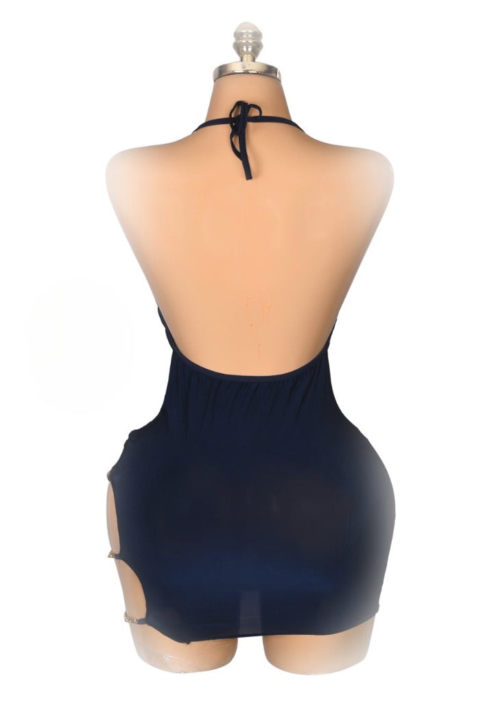 MANIKAN Women's short Dress with soft lycra material , halter neck - Image 4