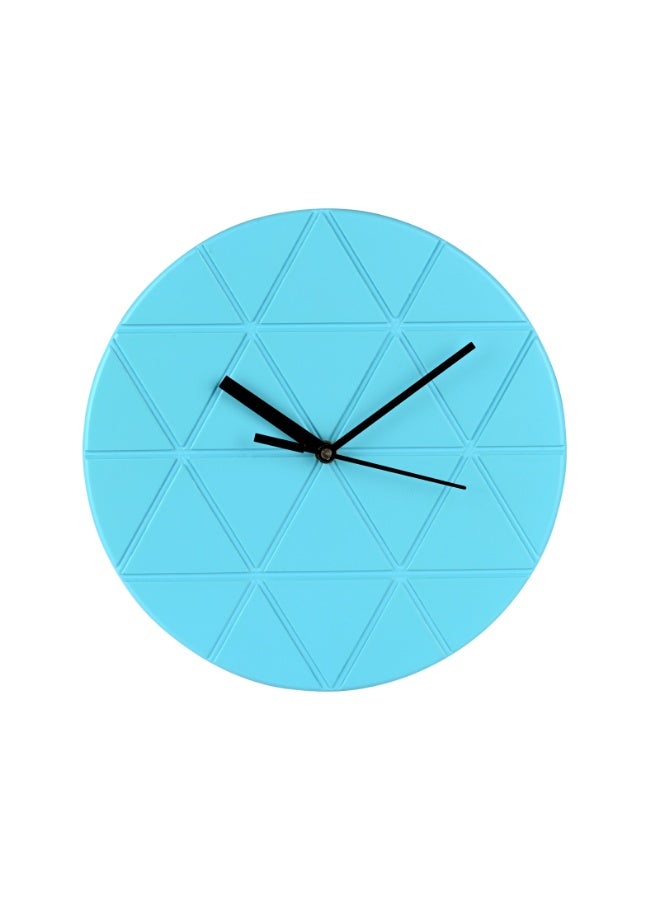 Peachy Loops Round Wall Clock - Turquoise blue - Image 1