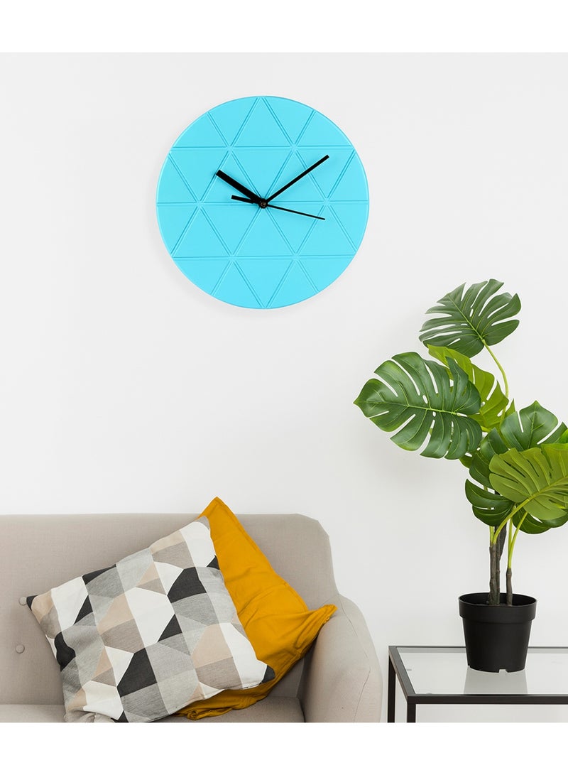 Peachy Loops Round Wall Clock - Turquoise blue - Image 4