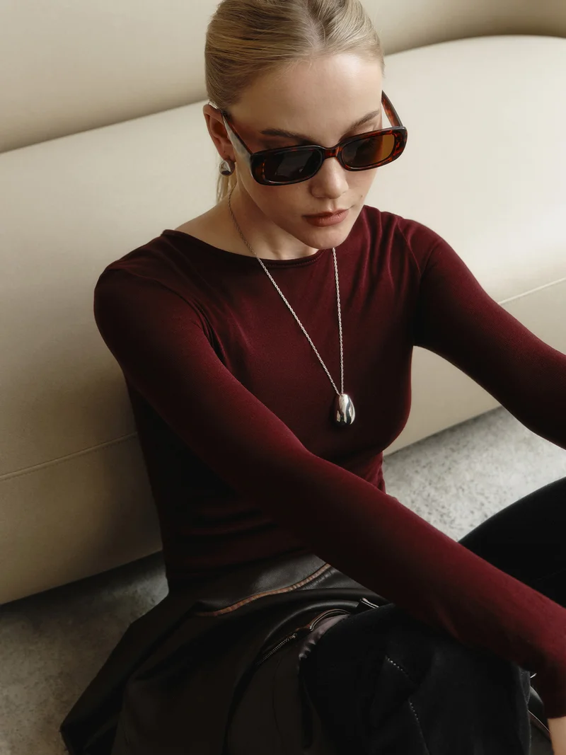 Lichi  Chain necklace with inflated pendant for Women | Best Price UAE
