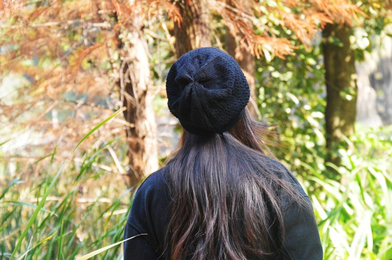 kilsel Thin Crochet Beanie Hat for Women Summer Winter Fall Mesh Slouchy Knit Hats Lightweight Crochet Caps Black - Image 3