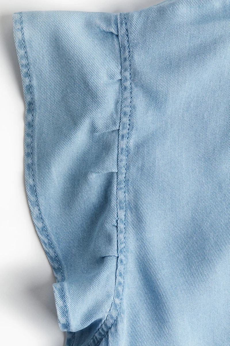 H&M Frill-trimmed denim blouse
