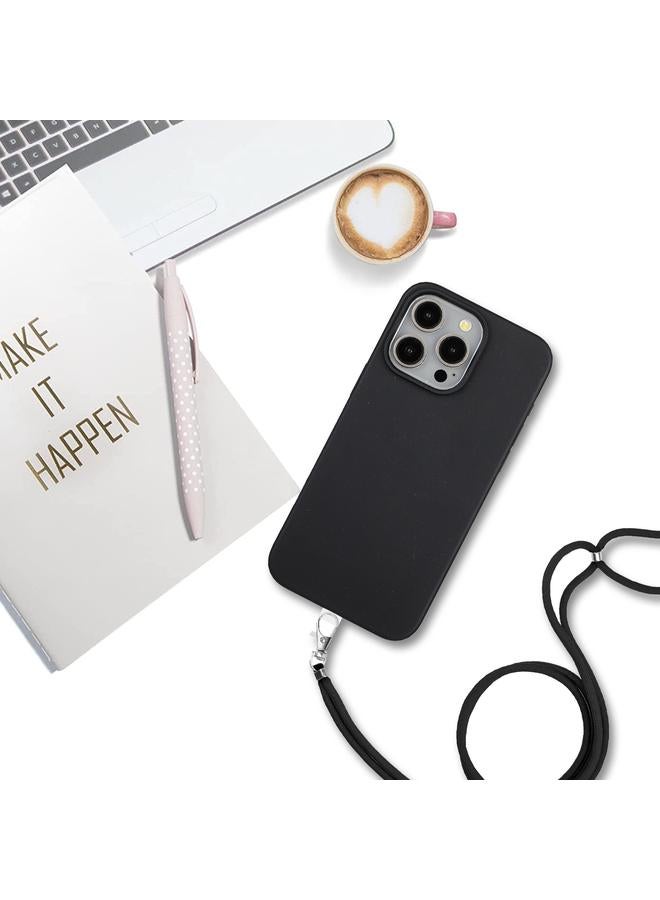 S-TOP Case For iPhone 15 Pro Max Wheat MagSafe Magnetic Straw Material + TPU Phone Case with Lanyard - Image 4