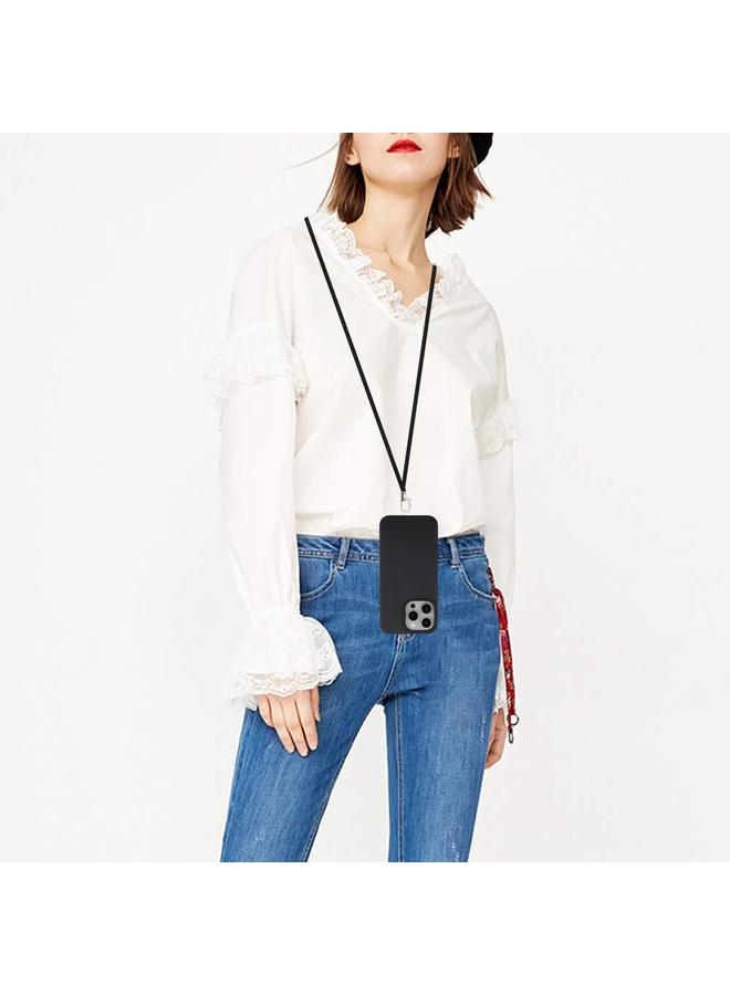 S-TOP Case For iPhone 15 Pro Max Wheat MagSafe Magnetic Straw Material + TPU Phone Case with Lanyard - Image 5